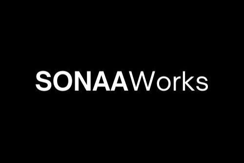 SONAAWorks logo on a black background